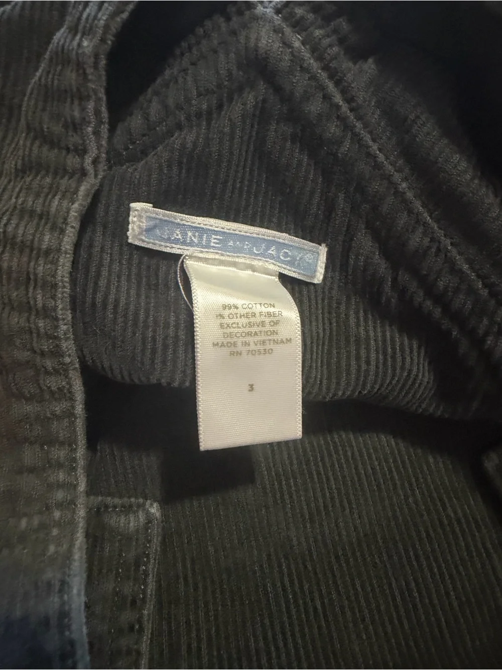 Janie and Jack Dark Gray Corduroy Overalls with airplane Patch